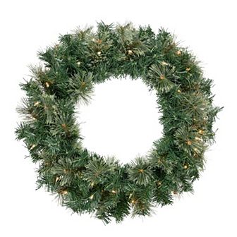 Northlight Pre-Lit Oregon Cashmere Pine Artificial Christmas Wreath with Clear Lights