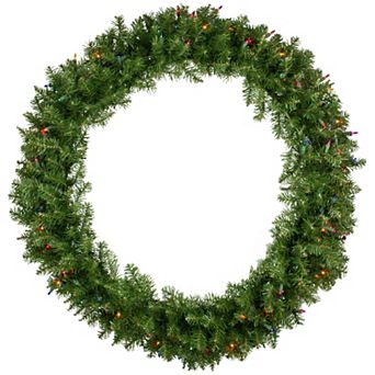 Northlight 36 in Pre-Lit Rockwood Pine Artificial Christmas Wreath with Multi-Color Lights