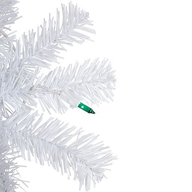 Northlight Pre-Lit Woodbury White Pine Artificial Christmas Wreath with Green Lights