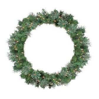 Northlight Pre-Lit Mixed Cashmere Pine Artificial Christmas Wreath - 36 in Clear Lights