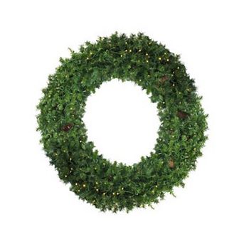 Northlight Pre-Lit Dakota Red Pine Artificial Christmas Wreath 48 in Clear Lights