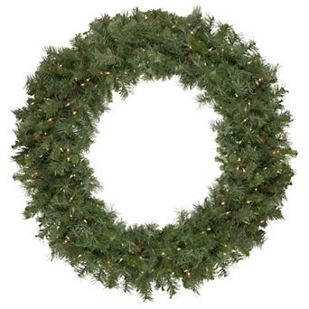 Northlight Pre-Lit Black River Pine Artificial Christmas Wreath with Clear Lights