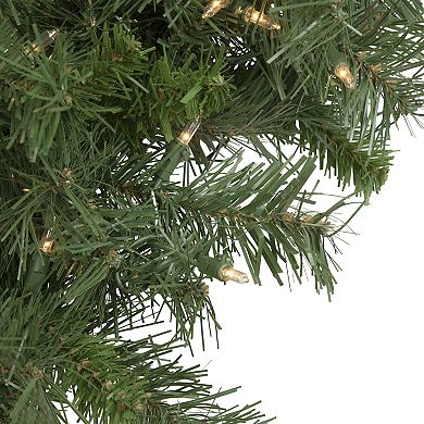 Northlight Pre-Lit Black River Pine Artificial Christmas Wreath with Clear Lights