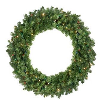 Northlight 36 in Pre-Lit Canadian Pine Artificial Christmas Wreath with Multi-Color Lights