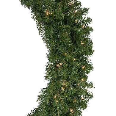 Northlight Pre-Lit Rockwood Pine Artificial Christmas Wreath with Clear Lights