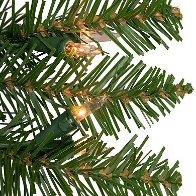 Northlight Pre-Lit Rockwood Pine Artificial Christmas Wreath with Clear Lights