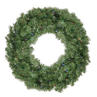 Northlight 36 in Pre-Lit Canadian Pine Artificial Christmas Wreath Multicolor Lights