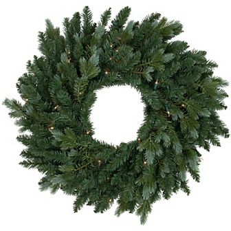 Northlight 48 in Pre-Lit Blue Spruce Artificial Christmas Wreath with Clear Lights
