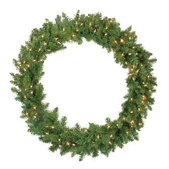 Northlight Pre-Lit Rockwood Pine Artificial Christmas Wreath 36 in Clear Lights