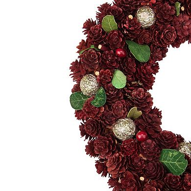 Northlight Red Pine Cone & Berry Artificial Christmas Wreath