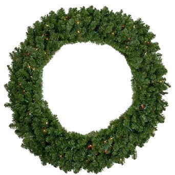 Northlight 48 in Pre-Lit Canadian Pine Artificial Christmas Wreath Multicolor Lights