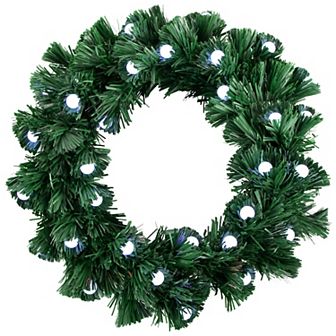 Northlight Pre-Lit Color Changing Fiber Optic Artificial Christmas Wreath with Balls