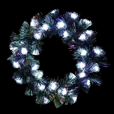 Northlight Pre-Lit Color Changing Fiber Optic Artificial Christmas Wreath with Balls