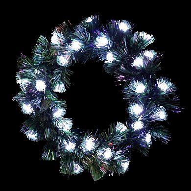 Northlight Pre-Lit Color Changing Fiber Optic Artificial Christmas Wreath with Balls