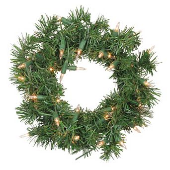 Northlight 10 in Pre-Lit Deluxe Windsor Pine Artificial Christmas Wreath with Clear Lights