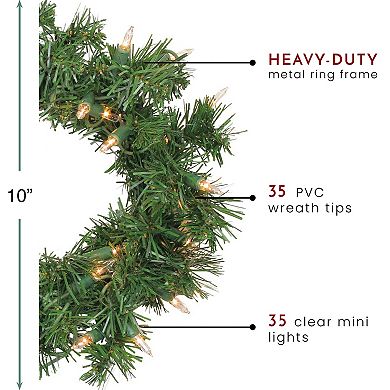 Northlight Pre-Lit Deluxe Windsor Pine Artificial Christmas Wreath with Clear Lights
