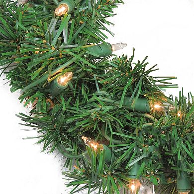 Northlight Pre-Lit Deluxe Windsor Pine Artificial Christmas Wreath with Clear Lights