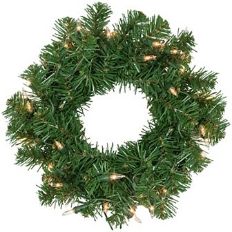 Northlight Pre-Lit Deluxe Dorchester Pine Artificial Christmas Wreath with Clear Lights