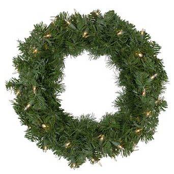 Northlight Deluxe Windsor Pine Artificial Christmas Wreath with Clear Lights