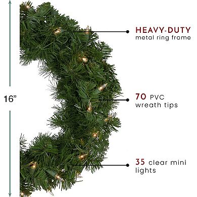 Northlight Deluxe Windsor Pine Artificial Christmas Wreath with Clear Lights