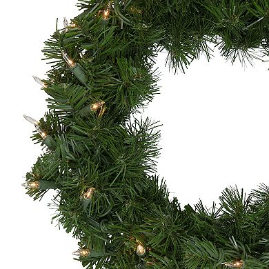 Northlight Deluxe Windsor Pine Artificial Christmas Wreath with Clear Lights