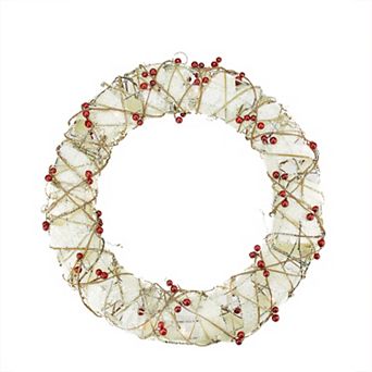 Northlight Pre-Lit Berry Artificial Christmas Wreath with Clear Lights