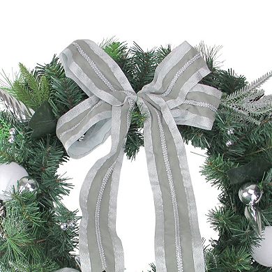 Northlight Bow & Pine Cone Artificial Christmas Wreath