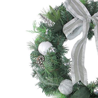 Northlight Bow & Pine Cone Artificial Christmas Wreath