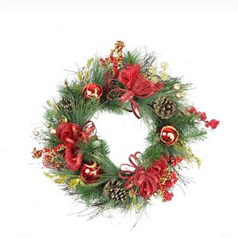 Northlight Berries & Ornaments Embellished Artificial Christmas Wreath