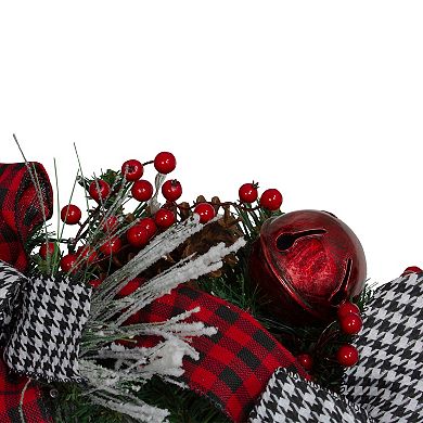 Northlight Plaid & Houndstooth & Red Berries Artificial Christmas Wreath