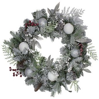 Northlight Frosted Cedar & Berries Artificial Christmas Wreath