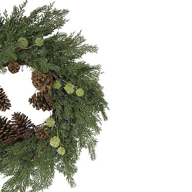 Northlight Pinecones & Blueberries Artificial Christmas Wreath
