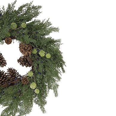 Northlight Pinecones & Blueberries Artificial Christmas Wreath