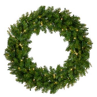 Northlight Lighted Northern Pine Artificial Christmas Wreath Warm Clear LED Lights
