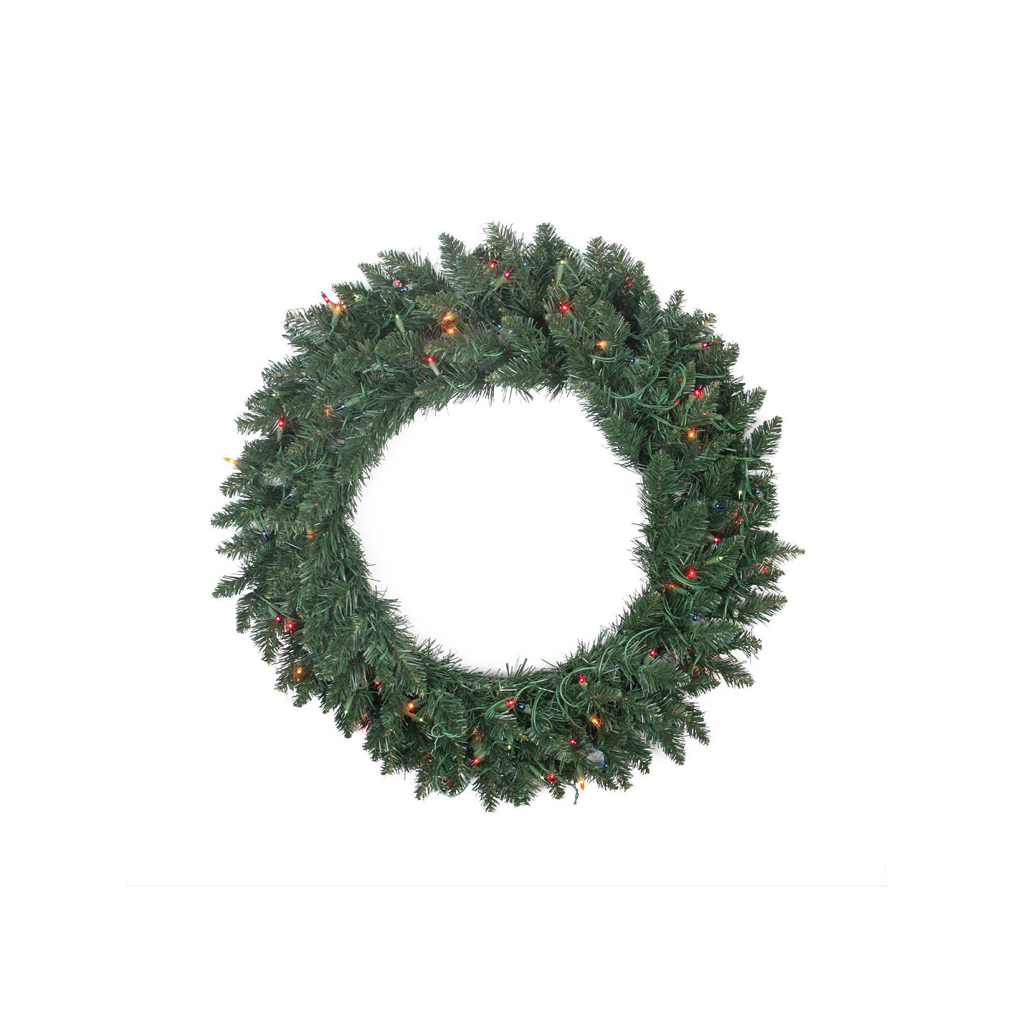 Northlight Pre-Lit Traditional Pine Artificial Christmas Wreath with Multi-
