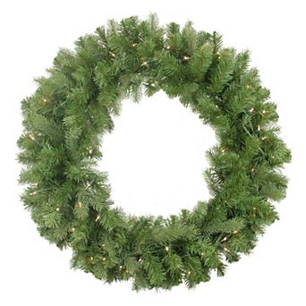 Northlight Pre-Lit Noble Fir Artificial Christmas Wreath with Clear Lights