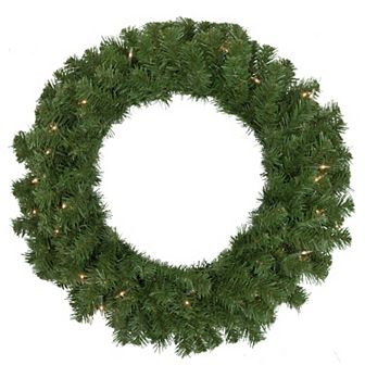 Northlight Pre-Lit Dorchester Pine Artificial Christmas Wreath with Clear Lights