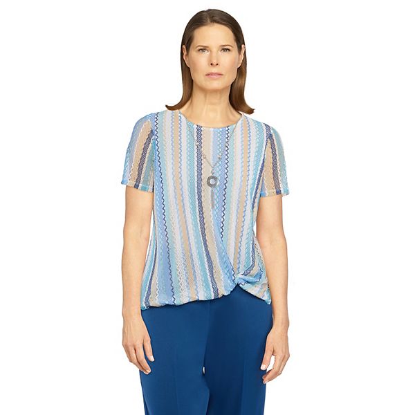 Women's Alfred Dunner Striped Twist-Hem Top