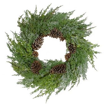 Northlight Frosted Cedar & Pine Cone Artificial Christmas Wreath