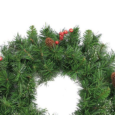 Northlight Iced Mixed Pine Berries & Pinecones Artificial Christmas Wreath