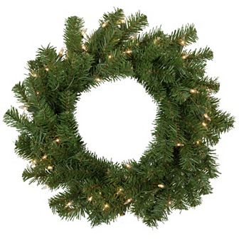 Northlight Deluxe Dorchester Pine Artificial Christmas Wreath with Clear Lights