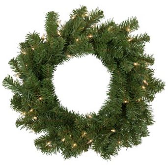 Northlight Deluxe Dorchester Pine Artificial Christmas Wreath with Clear Lights