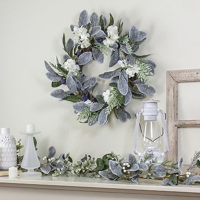 Northlight Iced Hydrangeas Blueberries & Foliage Artificial Christmas Wreath