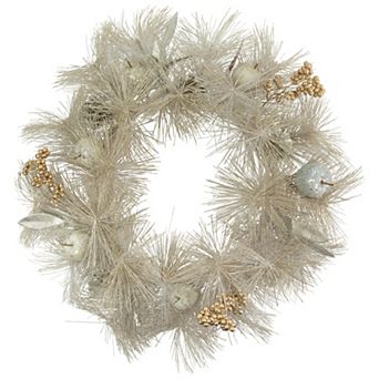 Northlight Champagne Gold Apple & Pine Needle Artificial Christmas Wreath
