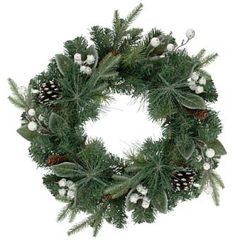 Northlight Frosted White Berry & Mixed Pine Artificial Christmas Wreath