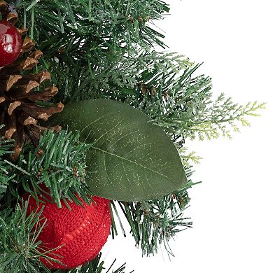 Northlight Green Pine Artificial Christmas Wreath with Bows & Plaid Ornaments