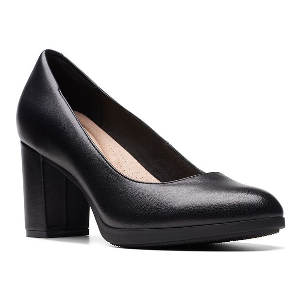 Clarks Bayla Skip Women s Leather Pumps Size 7.5 Black