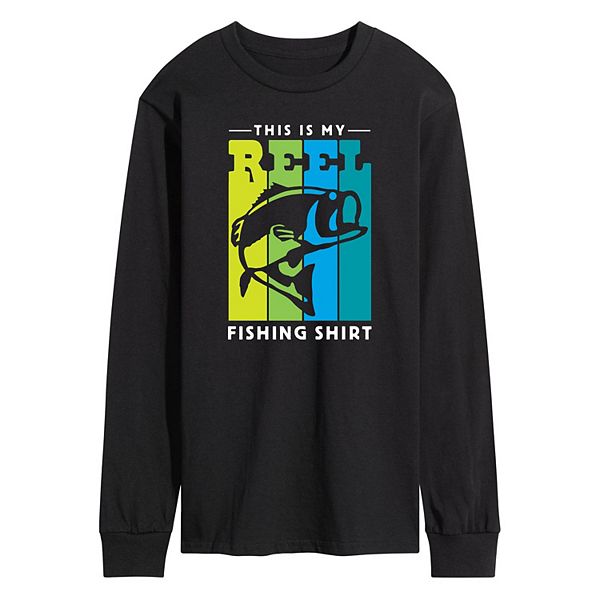 Men's My Reel Fishing Shirt Long Sleeve Graphic Tee