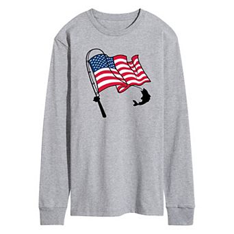 Men's Fishing Americana Long Sleeve Graphic Tee