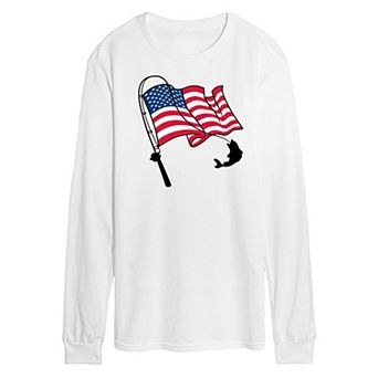 Men's Fishing Americana Long Sleeve Graphic Tee